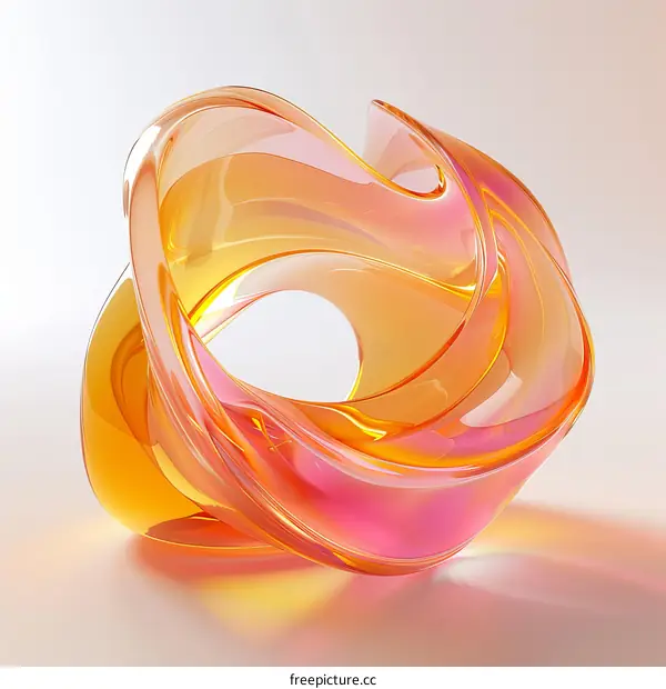 3D Rendering of a Colorful Glass Sculpture