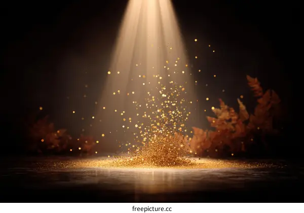 Golden Glitter Spotlight Studio Background
