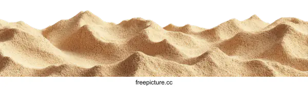 [Transparent Background PNG]Beige Sand Pile Landscape on White Background