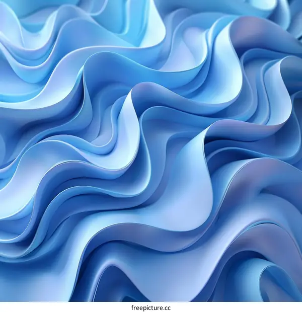 Blue Wavy 3D Surface