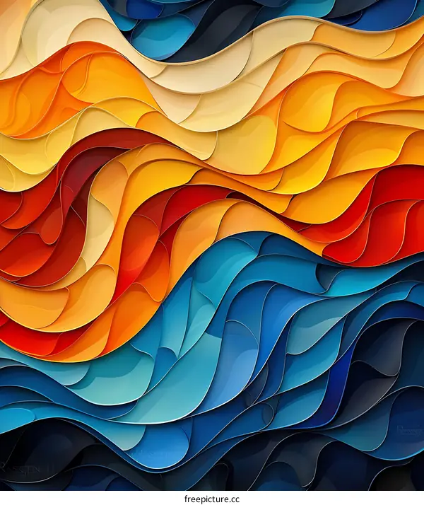 Abstract Colorful Wavy Pattern Design