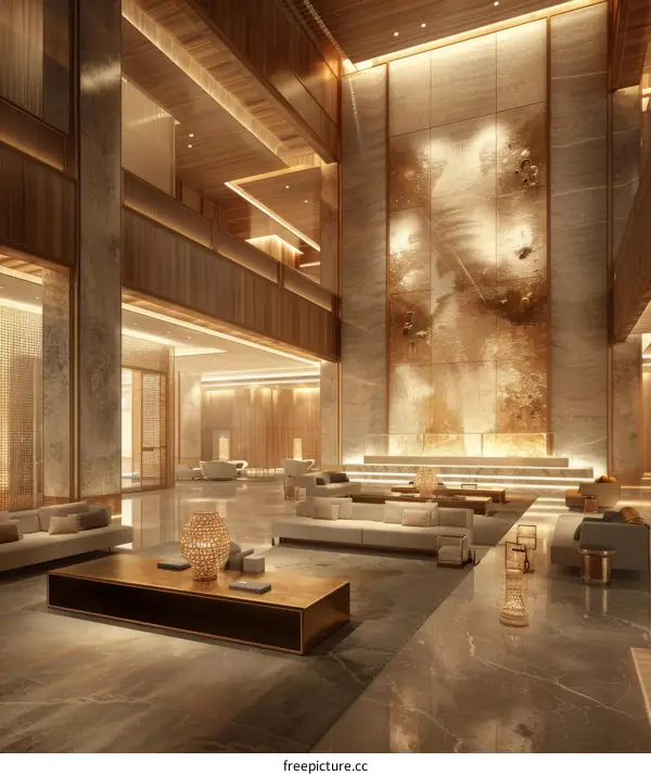 Luxurious Hotel Lobby with Modern Design
