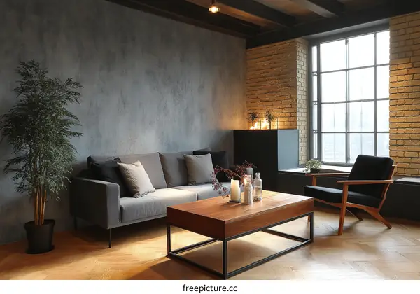 Modern Industrial Living Room Interior Design