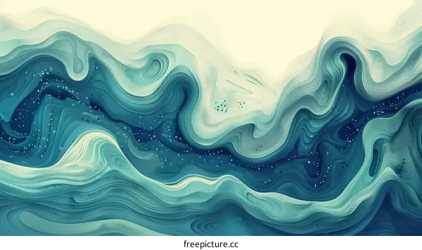 Abstract Blue and Green Ocean Waves