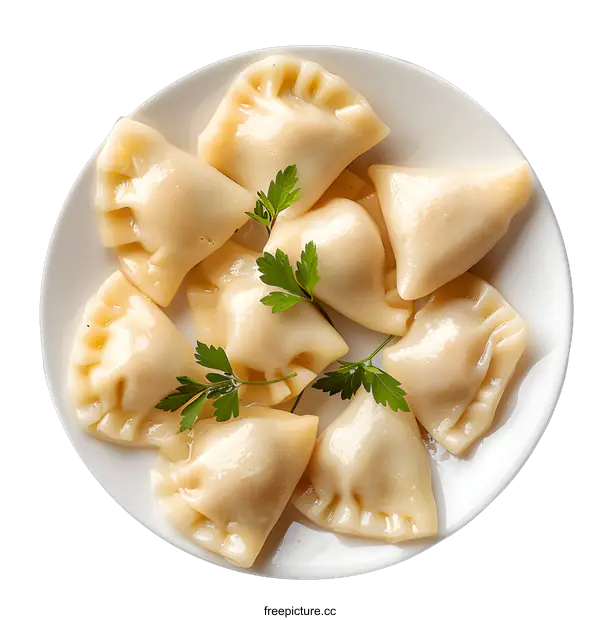 [Transparent Background PNG]plate of dumplings
