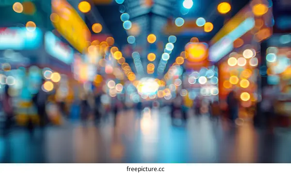 Blurred image of people walking in a shopping mall