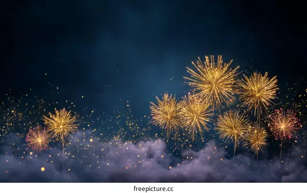 Spectacular Fireworks Display Against a Dark Sky
