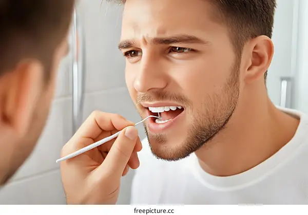 Dental Examination Close-up Caucasian Man