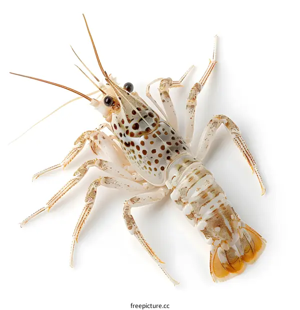 Fresh Crayfish on White Background