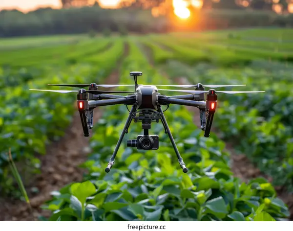A Drone Captures the Vastness of a Verdant Agricultural Field
