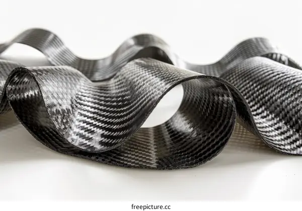 Black and grey carbon fiber sheet with a wavy pattern