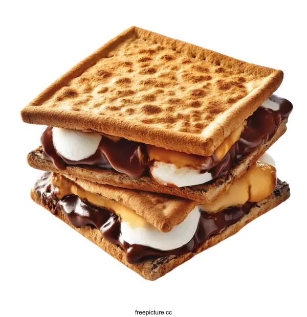 [Transparent Background PNG]Delicious Smores Sandwich Close-up