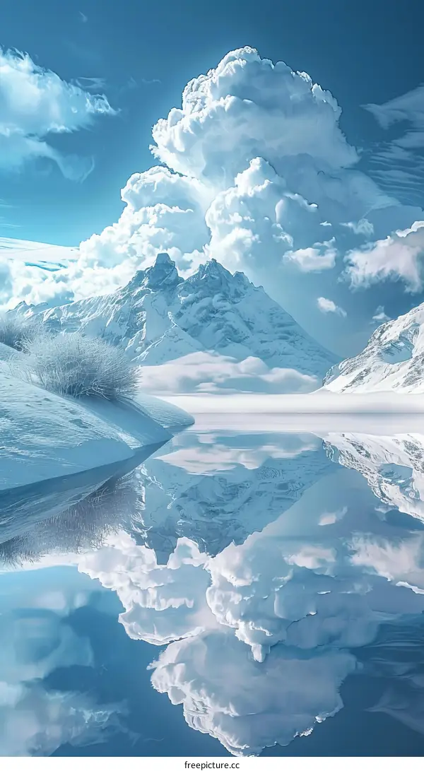 Winter Mountain Cloudscape Reflection