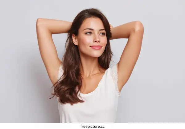 Beautiful Woman Posing in a White Top