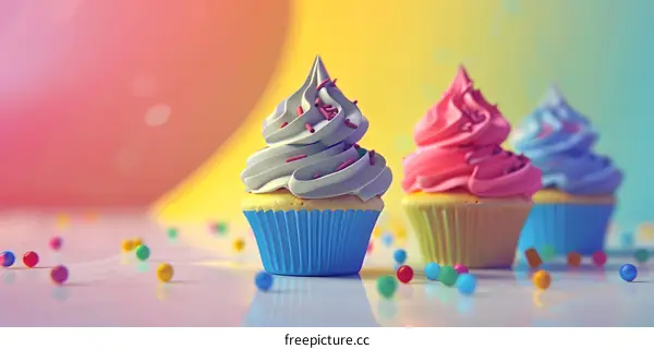 Sweet and Colorful Cupcakes with Sprinkles