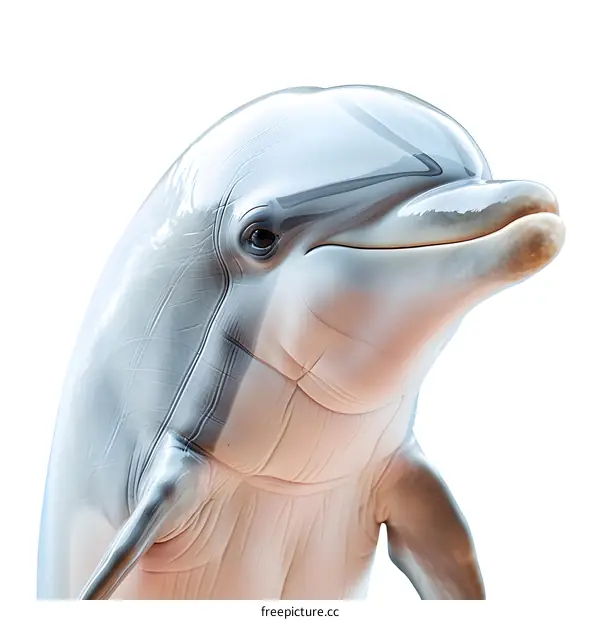 Dolphin portrait on white background