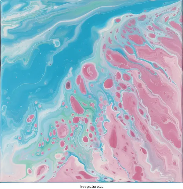 Fluid painting with bright pastel colors