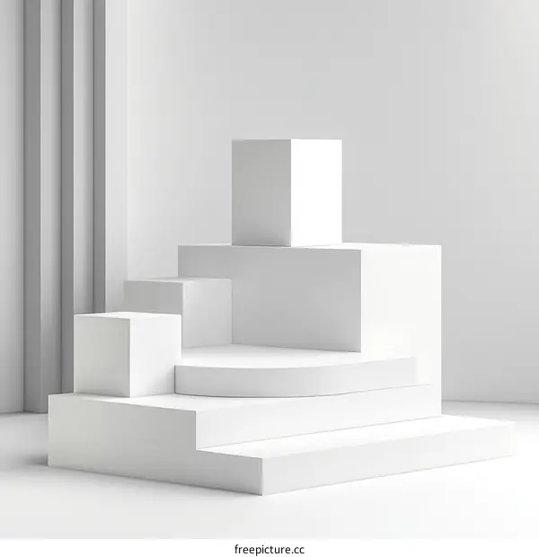 Abstract White Geometric Display Stand