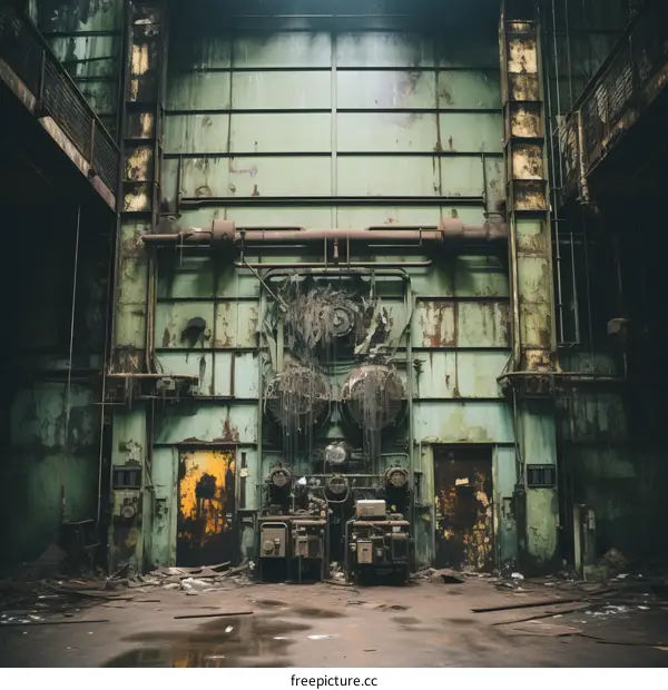 rusty abandoned industrial building interior