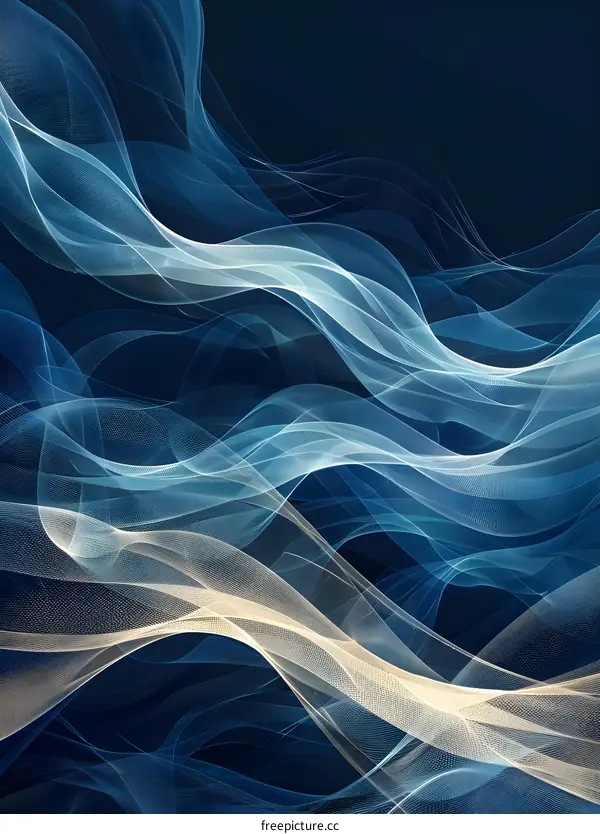 Blue and gold flowing curves