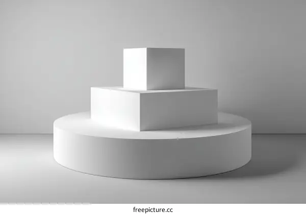 Abstract White Geometric Display Stand