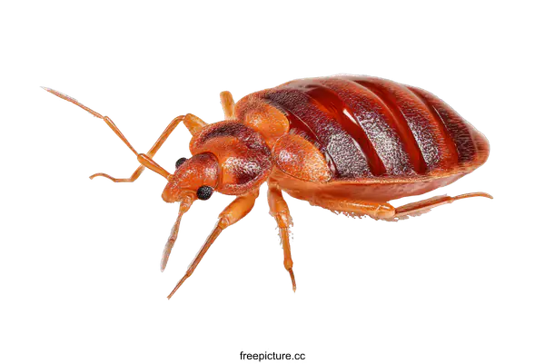 [Transparent Background PNG]Close-up of a Bed Bug on a White Background