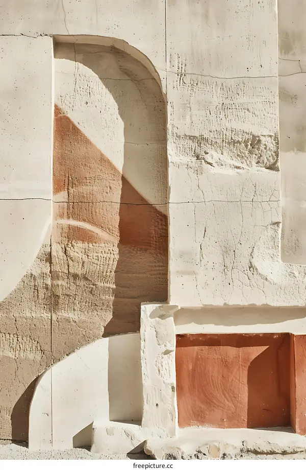 Abstract Beige and Orange Wall