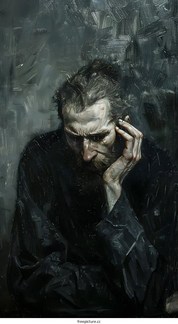 Portrait of a man with a beard and a black shirt