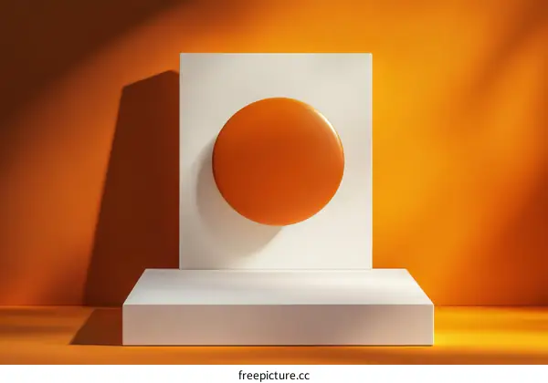 Abstract Geometric Orange Circle Display