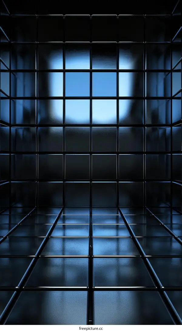 Blue and Black Metallic 3D Room