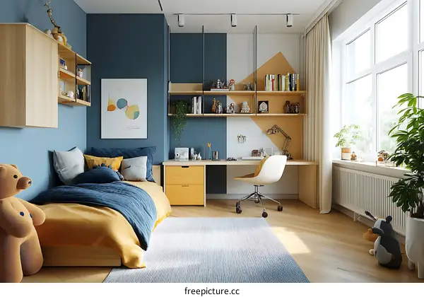 Cozy Childrens Bedroom Interior Design Illustration