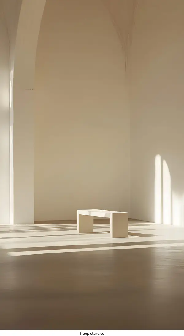 Minimalist White Bench in a Modern Interior Design