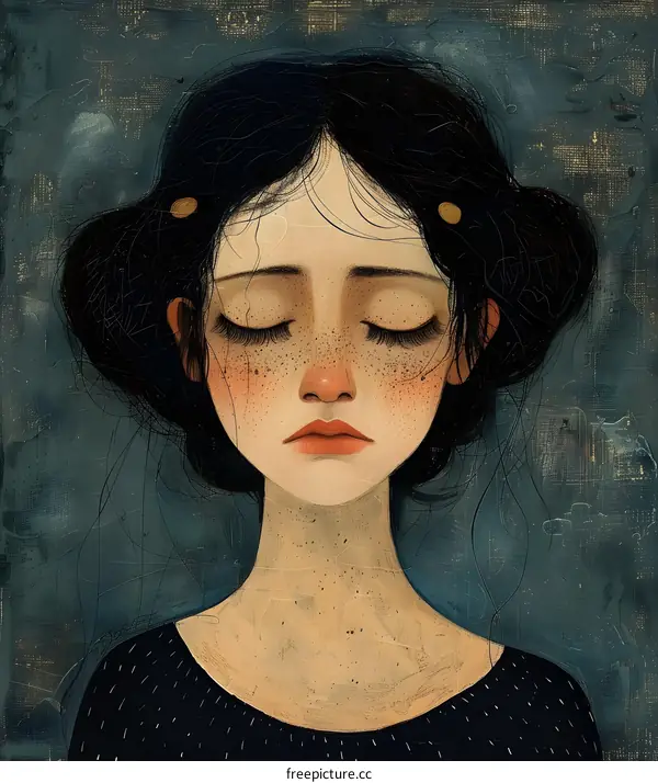 Portrait of a Woman With Closed Eyes