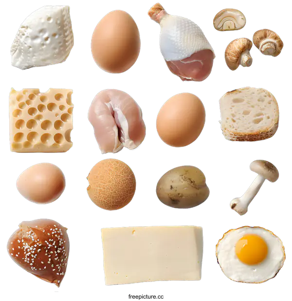 [Transparent Background PNG]Food Ingredients Isolated on White Background