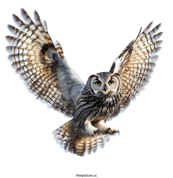 [Transparent Background PNG]Majestic Great Grey Owl in Flight