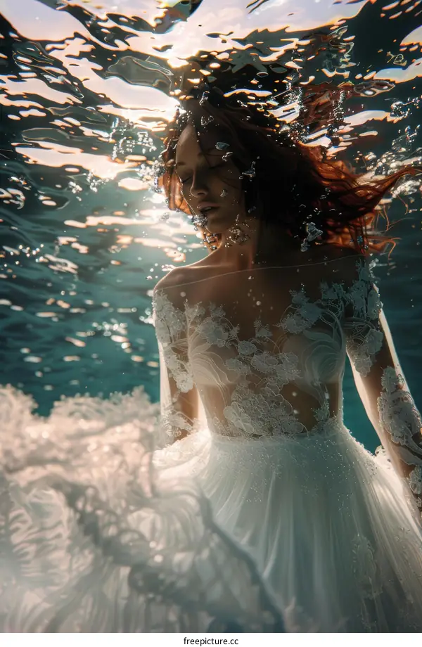 Ethereal Underwater Wedding Photoshoot