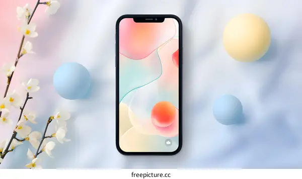 Minimalist Smartphone Display With Abstract Background