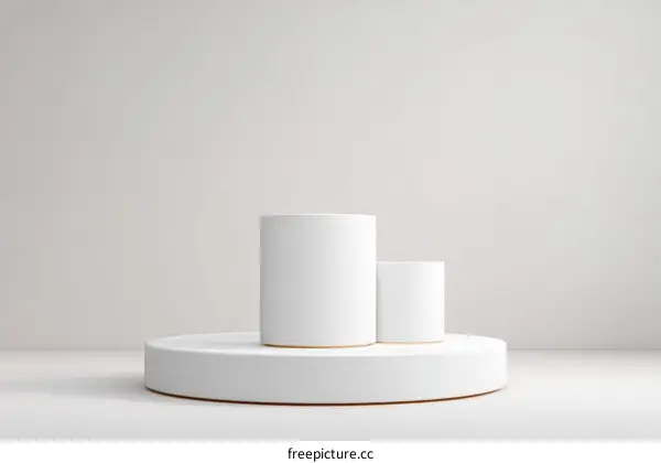 White Cylindrical Product Display Stand
