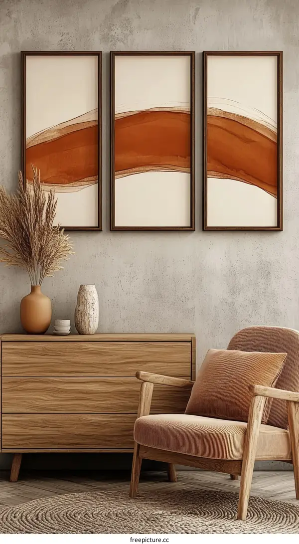 Modern Abstract Art Triptych Wall Decor