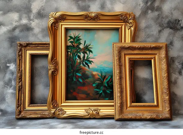 Vintage Gold Picture Frames Set