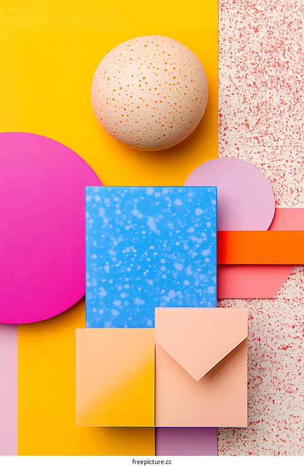 Abstract Geometric Shapes Background with Colorful Paper