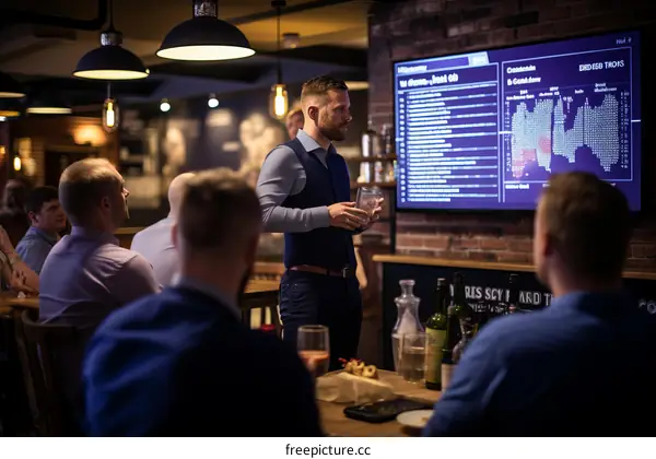 Businessman giving a presentation to a group of people