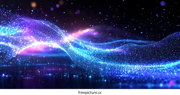 Abstract Digital Wave of Light