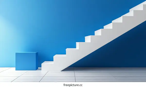 Modern Stairway Design Interior Illustration