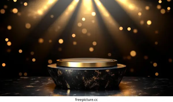 Luxury Gold and Black Marble Product Display