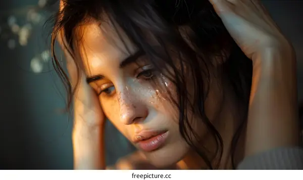 portrait of a crying woman