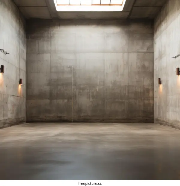 Minimalist Concrete Room with Skylight
