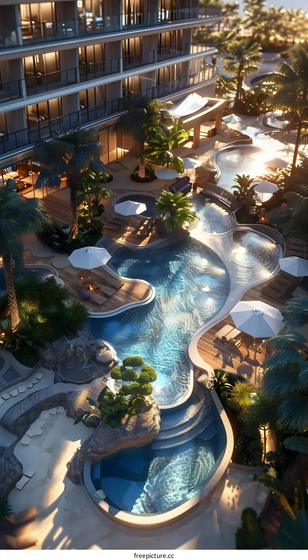 Swimming pool at a luxury hotel in Palm Springs