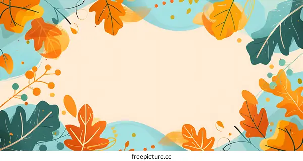 Autumn Leaves Border Background Illustration