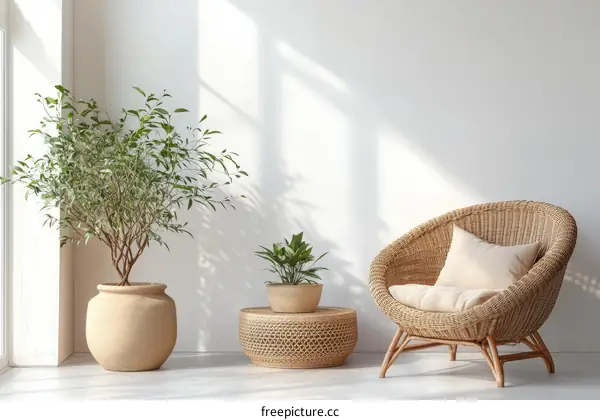 Modern Boho Style Living Room Interior